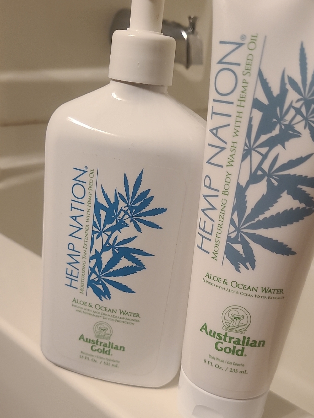 Australian Gold Hemp Nation Aloe & Ocean Water Body Wash - White & Blue